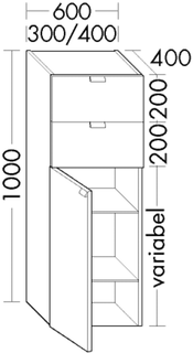 BB Halbho. Schrank (UHER060) rc40System, 400x600x1000, PG1