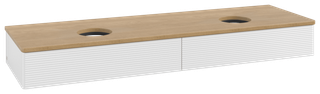 V&B WT-Unterschrank m F-Struktur Antao 160x50cm, WBP-farbe hon. Oa, glo wh. Lac