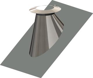 ATEC Dachdurchführung mit Wetterkragen DN 160/215, 33-45 G, PP, Edelstahl blank