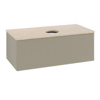 V&B WT-Unterschrank m F-Struktur Antao 100x36x50cm, WBP botti., st. Gr m Lac