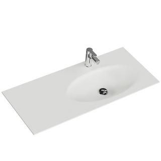 AQ117 Krion-Waschtisch Weiß Matt R 9x1130x498mm m. Armaturbohrung