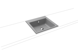 Kaldewei Einbau-Waschtisch PURO 3150 46x46cm, o. Hahnl., sw, P-E, cool grey30