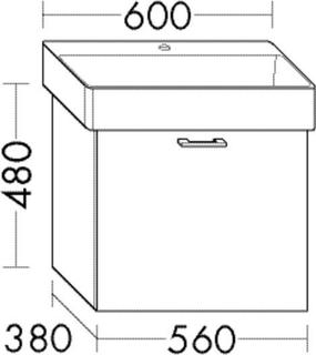 Burgbad Waschtischunterschrank Diago 56x48x38cm, 1 Ausz., Tr. RAL-F. Ultram.