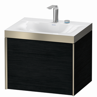 DU WTU XViu / Viu, 1 Ausz, 503x600x480mm 2HL, champ.m./Eiche schw,Ra. B1 ES Nussb