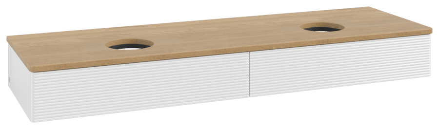 Artikelbild 1 des Artikels „V&B WT-Unterschrank m F-Struktur Antao 160x50cm, WBP-farbe hon. Oa, glo wh. Lac Waschbeckenplattenfarbe honey oak | glossy white lacquer“