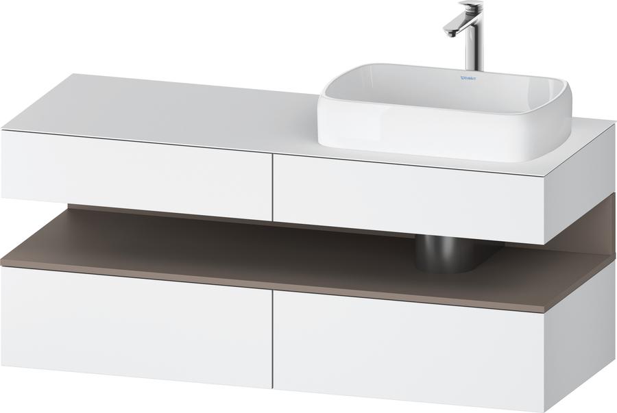 Artikelbild 1 des Artikels „Duravit Waschtisch-Unterschrank Qatego 140x55x60cm, ba m/we m, Pl, Beck. re 140 x 55 x 60 cm | Basalt matt/weiß matt“