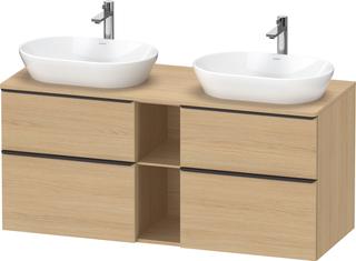 Duravit Waschtisch-Unterschrank D-Neo 140x55cm, 2 SBK, 2 A, B bs, sw/Ei Nat