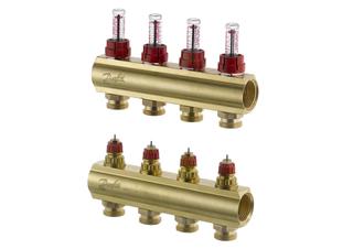 Danfoss FBH-Verteiler FHF-4F 4 Kreise, mit Durchflussanzeige