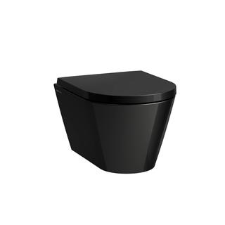 Laufen Wand-Tiefspül-WC KARTELL COMPACT randl., F. innen rund, schwarz glänzend