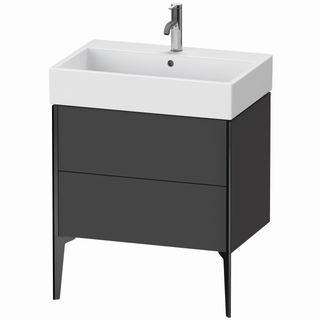 DU WTU bodenst. XViu 493x684x454mm 2 Ausz.schwarz matt/graphit matt ES Nussb
