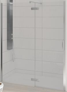 Kinedo KINESTYLE P140 Schwenktür m FT li tg Profil chrom 8mm Klarglas Nische