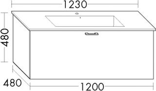 Burgbad Waschtischunterschrank Diago 120x48x48cm, Schilf Ultramatt, 1 Auszug