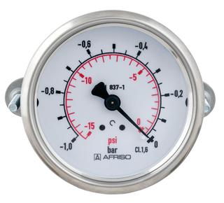 AFRISO Rohrfeder-Standardmanometer RF63 0/2,5bar G1/4B ax Kl.1,6 D251