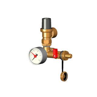 FL Sicherheitsgruppe Solaventec 1 Manometer 10 bar und Sicherheitsventil