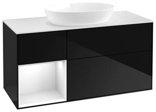 V&B WT-Unterschrank Wandbel. Finion 120cm, Pl w m, Rg g wh. Lac, glo bla Lac