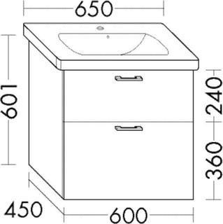 Burgbad Waschtischunterschrank Diago 60x60,1x45cm, 1 Lade/1 Ausz., h-rot Matt