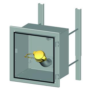 LORO X Wandeinbaukasten DN 50, m Füllst. 2x2 1/2" + MS Verschl.