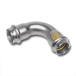 Sanha Bogen NiroSan Press Gas 17002A 90Gr, beidseitig Innenpressende, 168,3mm