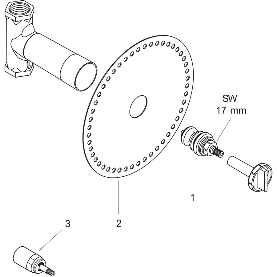 Artikelbild 4 des Artikels „hansgrohe Grundkörper f Absp.ventil DN 20, f UP-Ventil Spindel für Absperrventil DN 20“