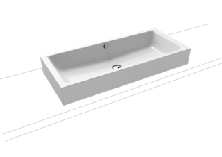Kaldewei Aufsatzwaschtisch PURO S 3176 90x38,5cmm, o. Hahnl., we., P-E, weiß