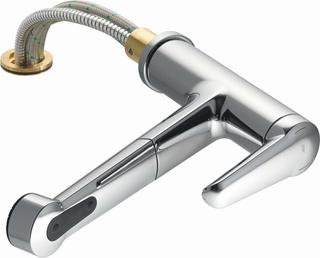 KWC Spültisch-Einhebelmischer ADRENA Ausl. 230mm, vc, wegnehmbar, Brause