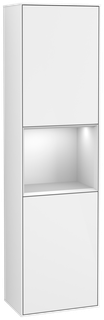 V&B Hochschrank Finion 41,8x151,6cm, l, Rg w m Lac, glo wh. Lac