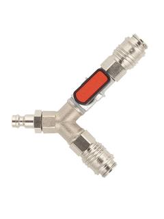 AFRISO Y-Verbinder mit 1x Absperrventil 2x Kupplung DN5, 1x Stecknippel DN5