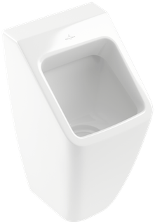 V&B Absaug-Urinal Architectura we C+, vorne gerade, Zu-/Ablauf verdeckt