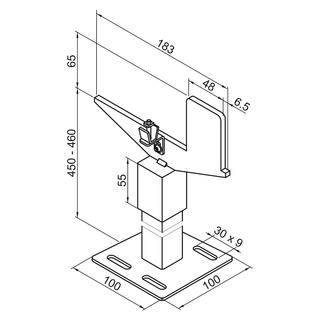 Zehnder Fußkonsole FMORV 45-R4 z Bo-mont, m va Bo.abs. m. 460mm, we.