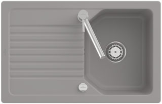 V&B Flächenbündige Spüle Linara 45 Flat m Abl.garn, Exzenter, fossil CeramicPlus