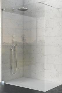 Kinedo KINEQUARTZ Solo 160 Walk-In Chrom H200 CC-Klarglas Wandstrebe rahmenlos