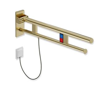 HEWI Stützklappgriff System 900 PVD Duo E-Spülausl., m T., li, 762mm, MS geb.