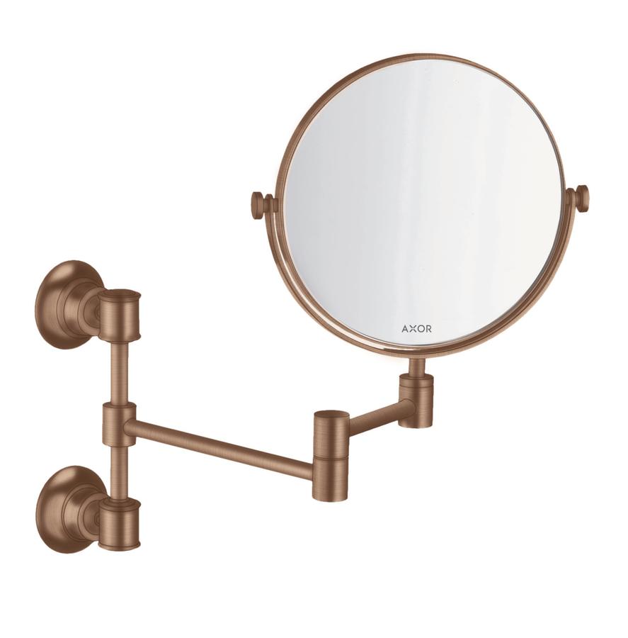 Artikelbild 1 des Artikels „hansgrohe Rasierspiegel Axor Montreux schw, neigbar, Wd-mont., brush. r gol brushed red gold“