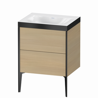 DU WTU XViu/Viu, 2 Ausz 610x600x480mm o.HL, schw. m/med. eiche, Ra.B2 ES Nussb