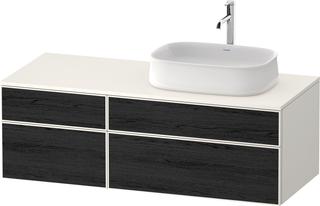 Duravit Waschtisch-Unterschrank Zencha 130x55cm, B re, Ei sw/we matt, Nussb re