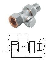 HG-TEC Radiatorverschr. Durchgangsform 1/2" Messing roh