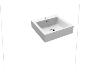 Kaldewei Wand-Waschtisch PURO 3163 46x46cm, o. Hahnl., sw, P-E, alp-we matt