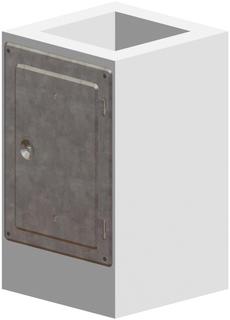 ATEC Schachtelement PolyBit 300x300mm, mit Kamintür, Nutzlänge 500mm