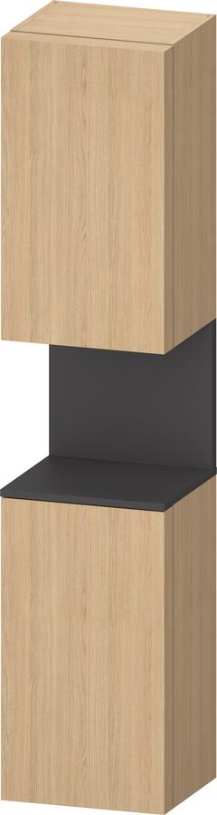 Artikelbild 1 des Artikels „Duravit Hochschrank Qatego 40x36x1760cm, 2 T, An l, gra m/Eich Nat Anschlag links | Graphit matt/Eiche Natur“