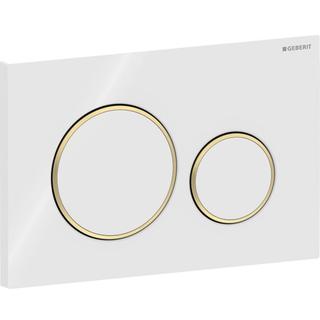 Geberit Betätigungsplatte Sigma20 Round Pl/T we., Rg. gold, für 2-Mengen-Spülung