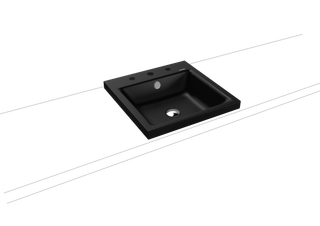 Kaldewei Aufsatz-Waschtisch PURO 3153 3 Hahnl., sw, P-E, sw matt 100, 46x46cm
