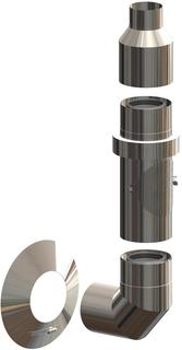 ATEC AW-Basisset PolyClassic +Iron/White DN 80/125, Nutzl 530mm, PP, ES blank