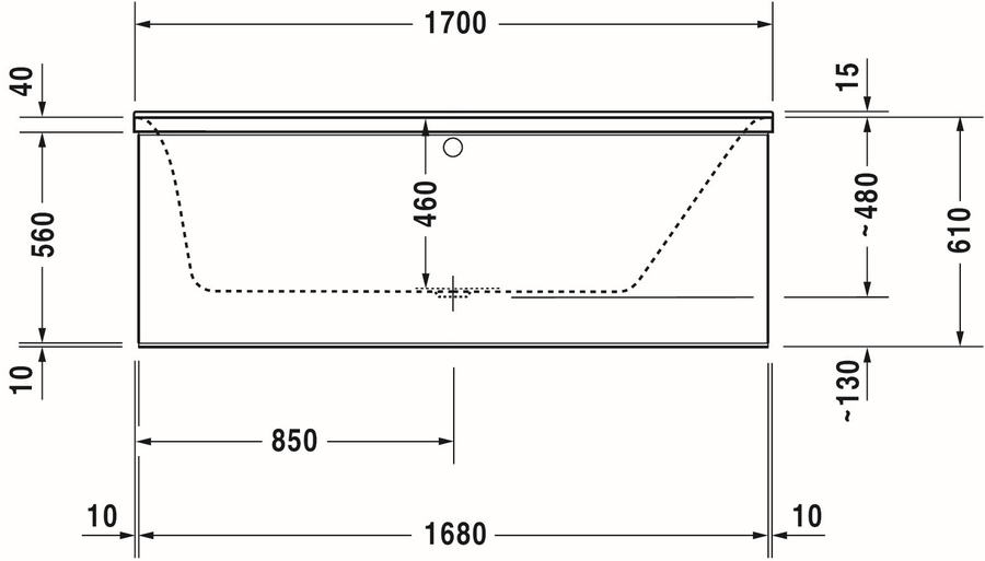 Artikelbild 5 des Artikels „Duravit Badewanne P3 Comforts 170x70x46cm, Einbauvers., 1 RS re, weiß 170 x 70 x 46 cm“