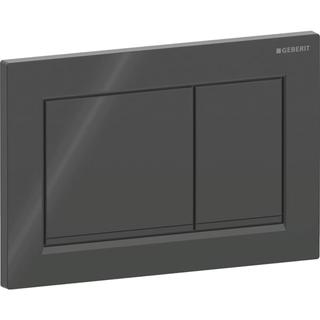 Geberit Abdeckplatte Omega20 Square Pl/T sw, Streif. sw ma, f 2-Mg-Spül.