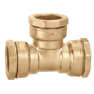 Caleffi T-Stück d= 50mm, Messing, für PE-Kunststoffrohre