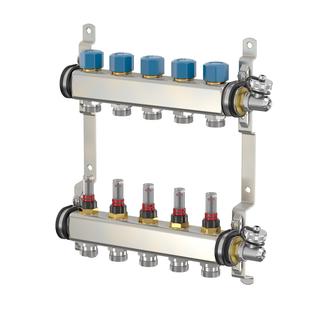 Flamco Heizkreisverteiler 10 HK, G 1 IGxG 3/4 AG EK, Edelstahl