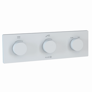 Kludi PUSHTRONIC Fertigmontageset UP-Brause-Thermostat, mattweiß