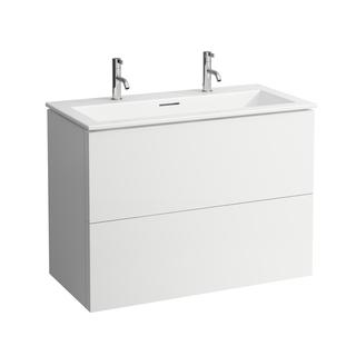 Laufen Waschtisch-Set KARTELL 100x50cm, m ÜL, 2 Hahnlöcher, kieselgrau