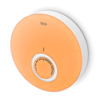 TECE Designthermostatblende TECEfloor DT Glas orange, Gehäuse weiß