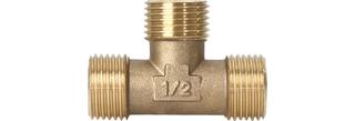 ASW T-Stück 3/8", mit AG, Messing CW617N roh